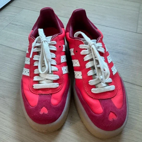 Adidas Samba Bright Red and White Sneakers - Picture 2 of 4